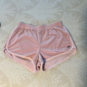 light pink velour Hollister shorts